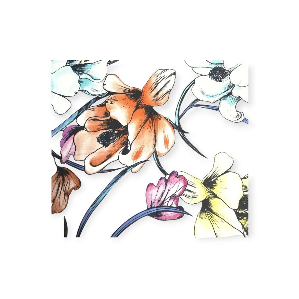 New Chicos Scarf 40" x 40” NEW Easy Care Polyester Floral Flower Quiet Luxury - Picture 8 of 12